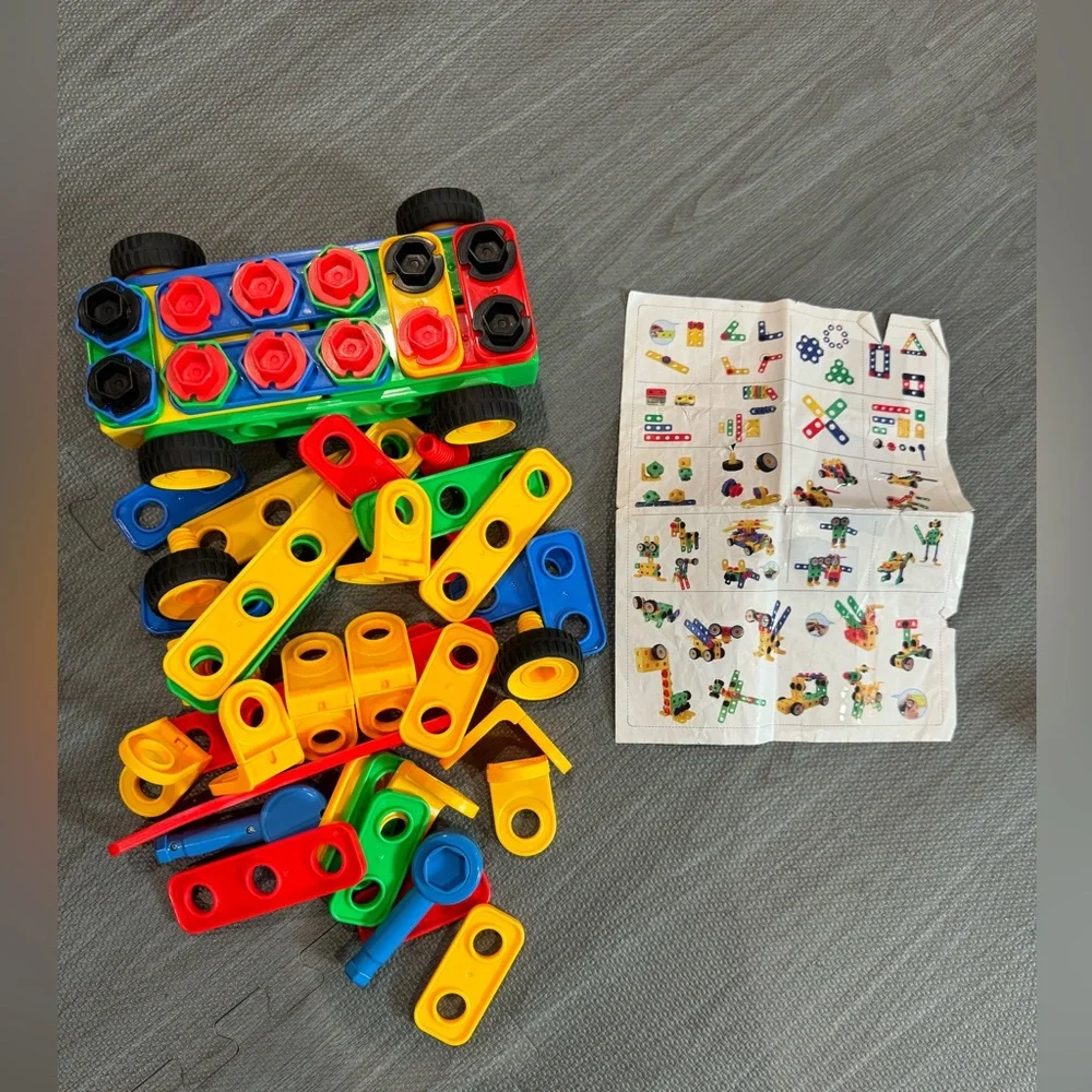 Kids STEM building tool set with guide.